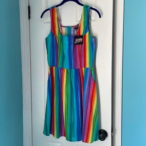 NWT Rainbow striped dress with pockets